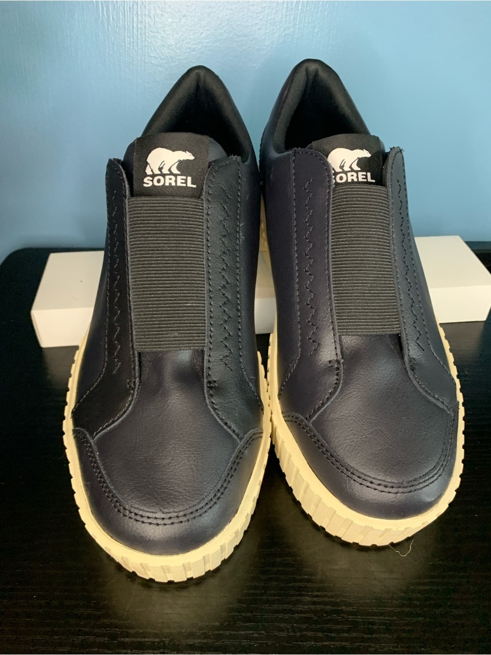 Sorel Slip-On Sneakers in Navy with Cream Sole
